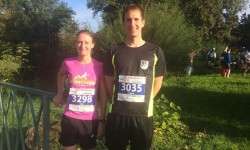 Jana Hees und Fabian Rapp (beide ASV Schlichten) vor ihrem Halbmarathon